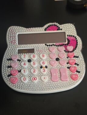 Hello Kitty Pink & White Bling Calculator